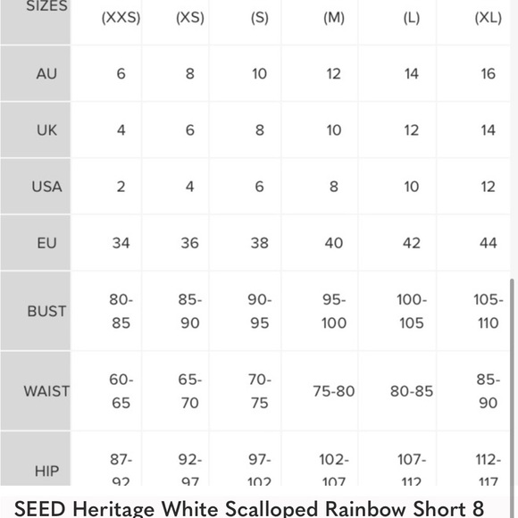 SEED Heritage White Scalloped Rainbow Short 8 - Picture 4 of 5